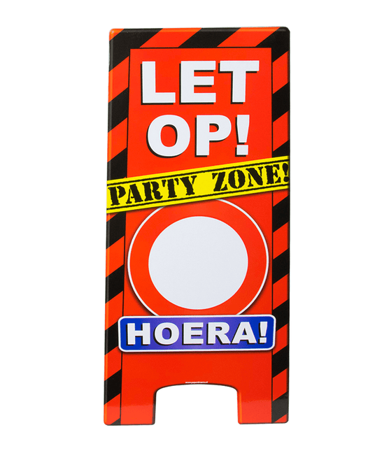 Warning Sign Hoera Personaliseerbaar 62,5cm van Paper Dreams koop je bij Partywinkel