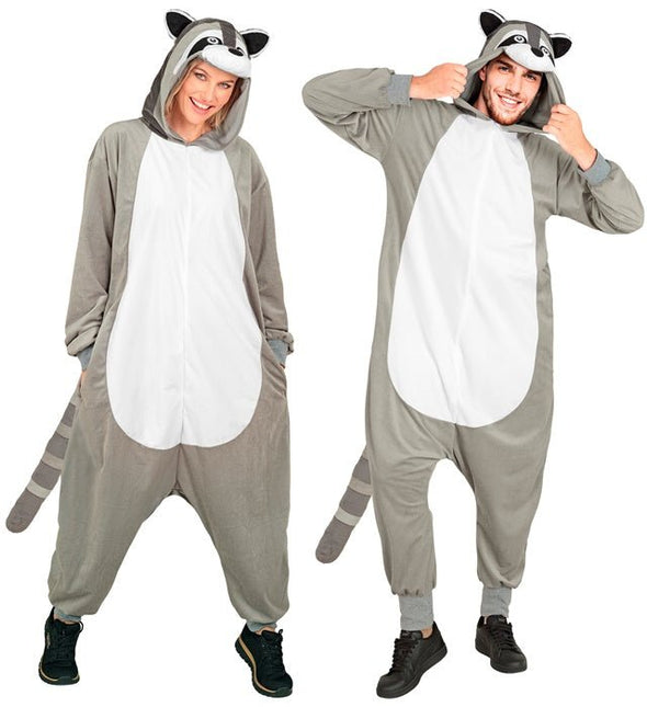 Wasbeer Jumpsuit met Kap van Widmann koop je bij Partywinkel