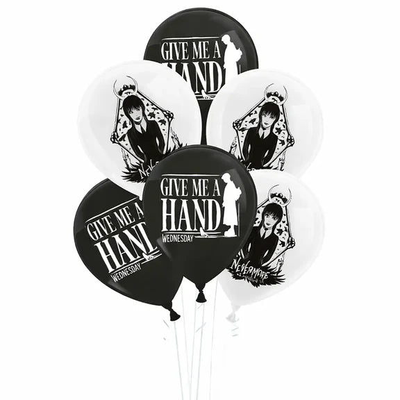 Wednesday Ballonnen Zwart Wit 10st van VDV Benefit koop je bij Partywinkel
