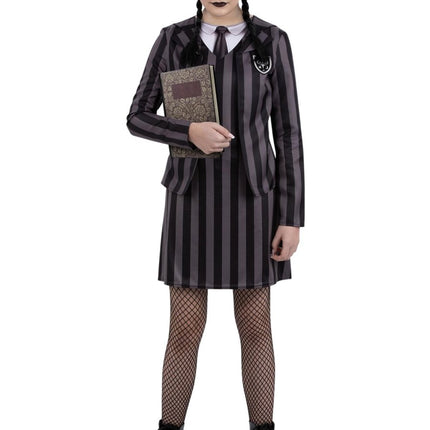 Wednesday Kostuum Zwart Meisje Gothic van Smiffys koop je bij Partywinkel
