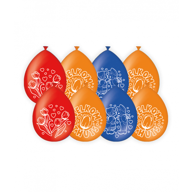 Welkom Thuis Ballonnen Latex 30cm 8st van Paper Dreams koop je bij Partywinkel