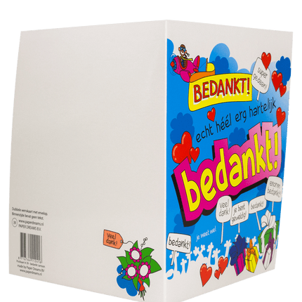 Wenskaart Bedankt 16,5cm van Paper Dreams koop je bij Partywinkel