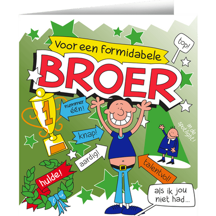 Wenskaart Broer 16,5cm van Paper Dreams koop je bij Partywinkel