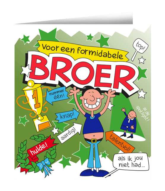 Wenskaart Broer 16,5cm van Paper Dreams koop je bij Partywinkel