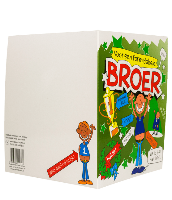 Wenskaart Broer 16,5cm van Paper Dreams koop je bij Partywinkel