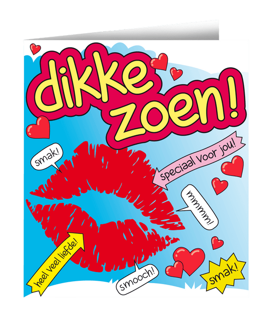 Wenskaart Dikke Zoen 16,5cm van Paper Dreams koop je bij Partywinkel