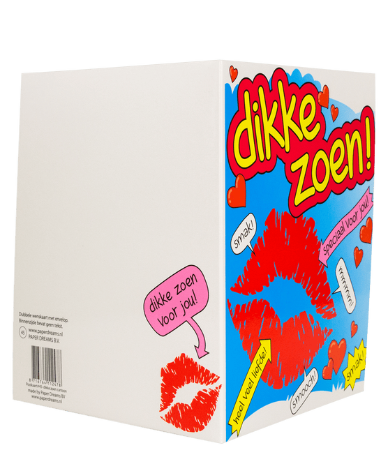 Wenskaart Dikke Zoen 16,5cm van Paper Dreams koop je bij Partywinkel
