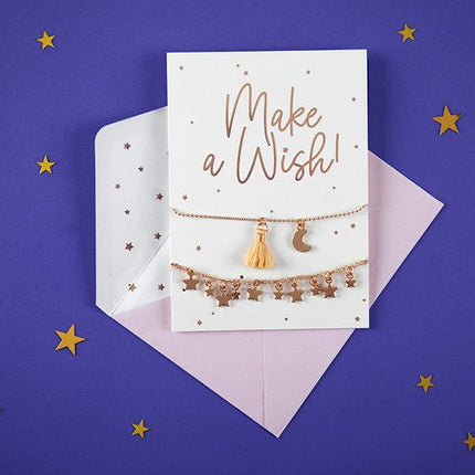 Wenskaart Make A Wish Armbanden 14,8cm van Partydeco koop je bij Partywinkel