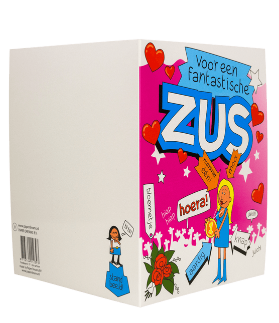 Wenskaart Zus 16,5cm van Paper Dreams koop je bij Partywinkel