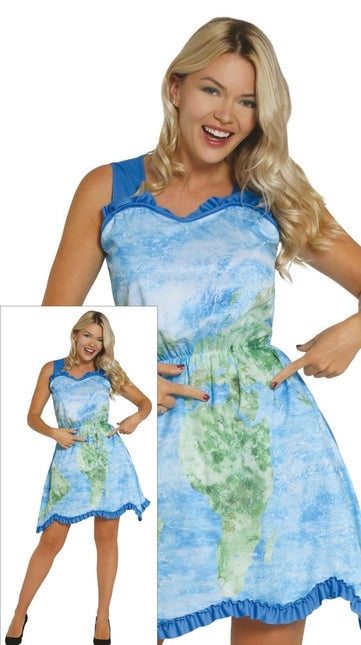 Wereldkaart Jurk Dames van Fiestas Guirca koop je bij Partywinkel