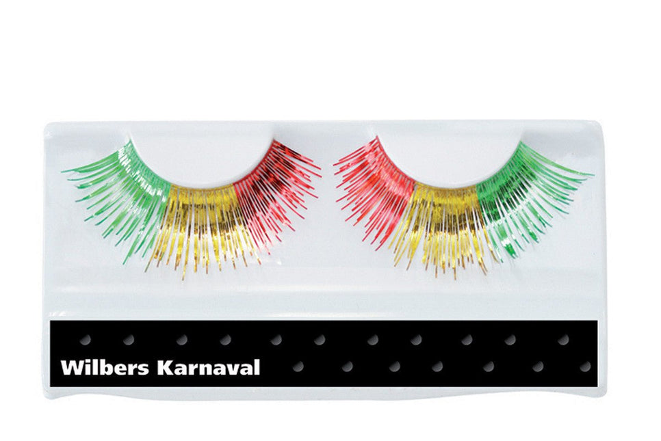 Rood Geel Groene Nep Wimpers Lametta van Wilbers & Wilbers koop je bij Partywinkel