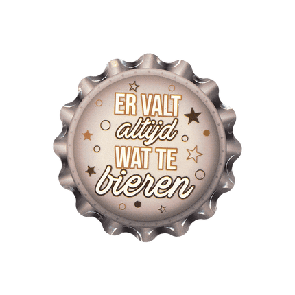 Wit Beige Onderzetters Er Valt Altijd Iets Te Bieren 11cm van Paper Dreams koop je bij Partywinkel