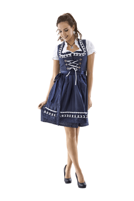 Wit Blauwe Dirndl Jurk Oktoberfest Dames van Haus Huberts koop je bij Partywinkel