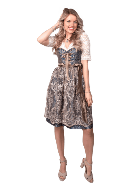 Wit Blauwe Dirndl Jurk Oktoberfest Roze Dames van Haus Huberts koop je bij Partywinkel