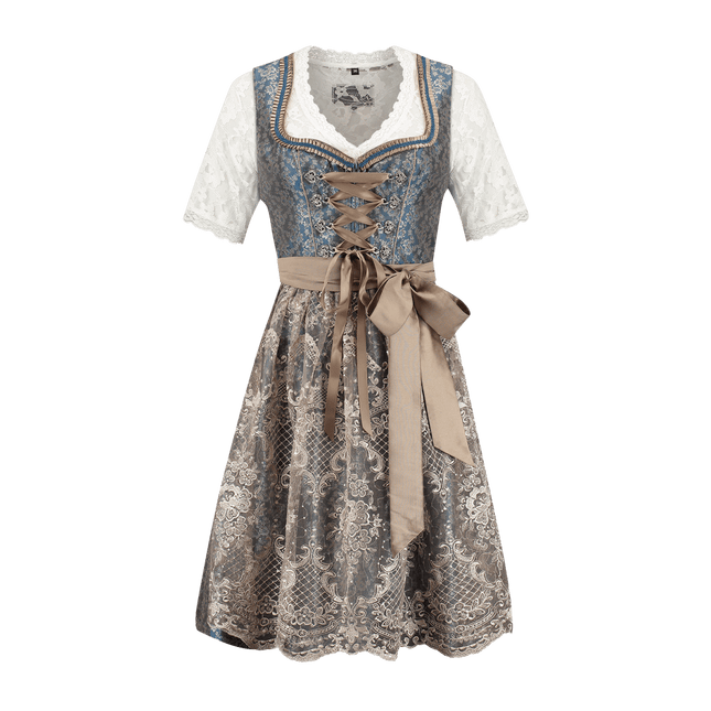 Wit Blauwe Dirndl Jurk Oktoberfest Roze Dames van Haus Huberts koop je bij Partywinkel