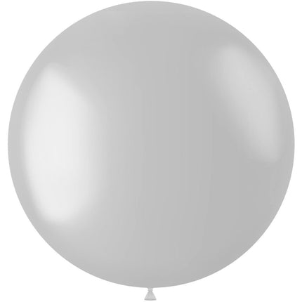 Witte Ballon Metallic Pearl White 78cm van Folat koop je bij Partywinkel