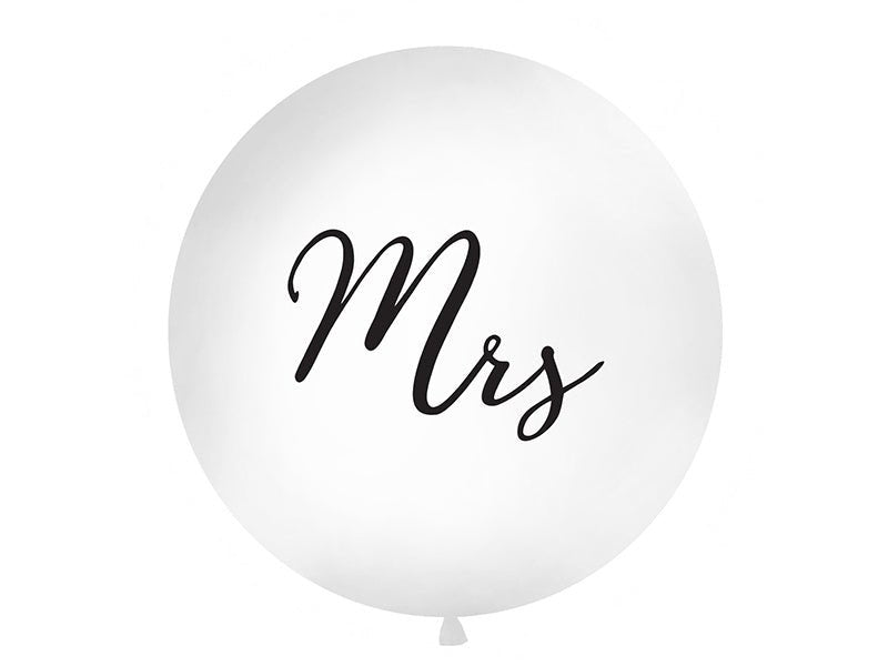 Witte Ballon Mrs 1m van Partydeco koop je bij Partywinkel