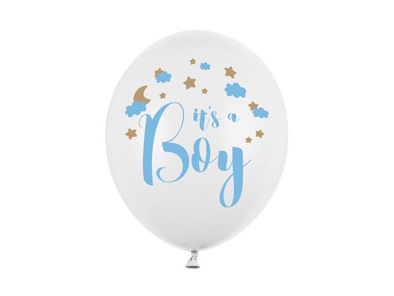 Witte Ballonnen It'S A Boy 30cm 6st van Partydeco koop je bij Partywinkel