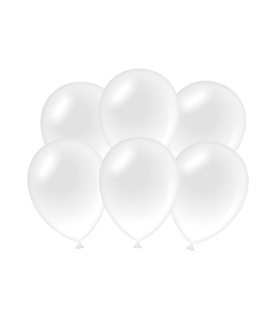 Witte Ballonnen Metallic 30cm 6st van Paper Dreams koop je bij Partywinkel