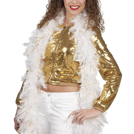 Witte Boa met Goud 1,8m van Boland koop je bij Partywinkel