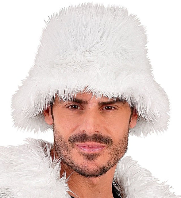 Witte Bucket Hat Pluche van Widmann koop je bij Partywinkel