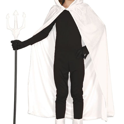 Witte Cape Kind Met Capuchon 1m van Fiestas Guirca koop je bij Partywinkel