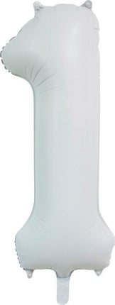 Witte Cijfer Ballon 1 Jaar Glans 86cm van WeFiesta koop je bij Partywinkel