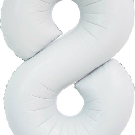 Witte Cijfer Ballon 8 Jaar Glans 86cm van WeFiesta koop je bij Partywinkel