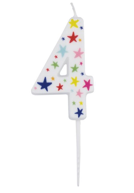 Witte Cijferkaars 4 Sterren van Unique koop je bij Partywinkel