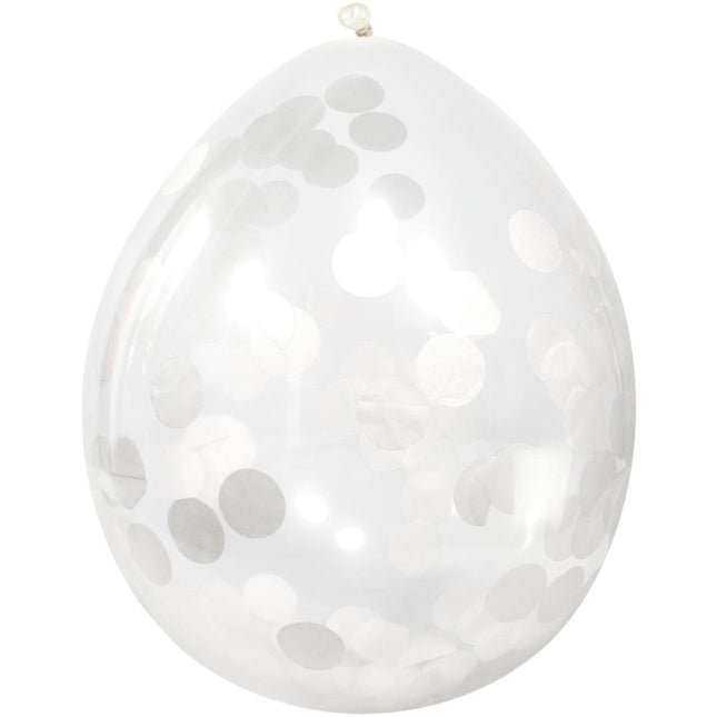 Witte Confetti Ballonnen 30cm 4st van Folat koop je bij Partywinkel