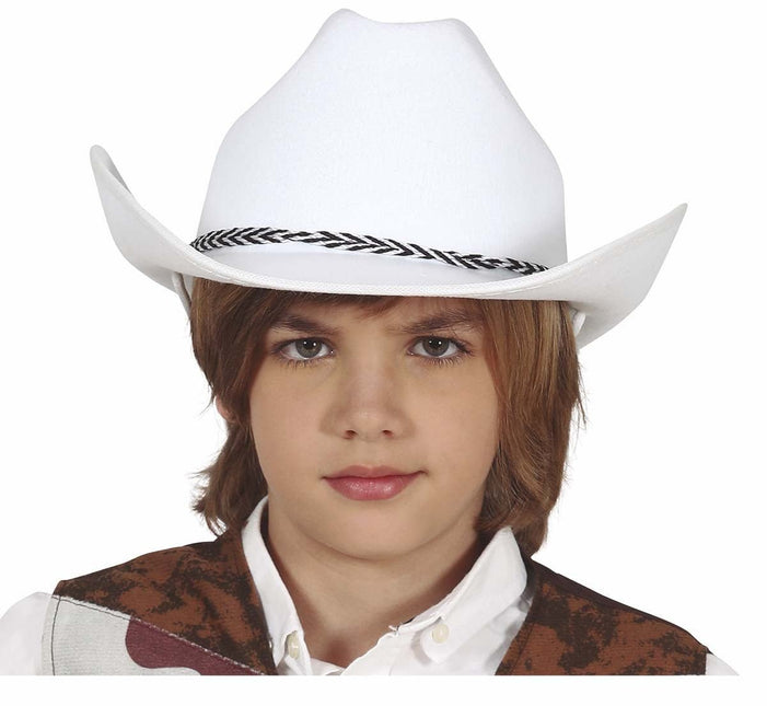 Witte Cowboy Hoed Kind van Fiestas Guirca koop je bij Partywinkel