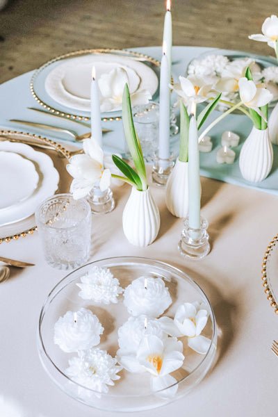 Witte Drijfkaars Bloem Drijvend 8cm 4st van Partydeco koop je bij Partywinkel