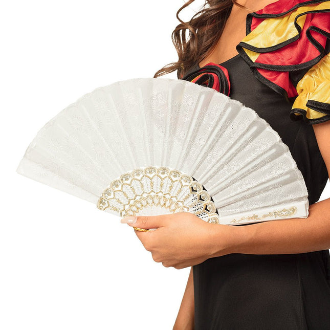 Witte Handwaaier 25cm van Boland koop je bij Partywinkel
