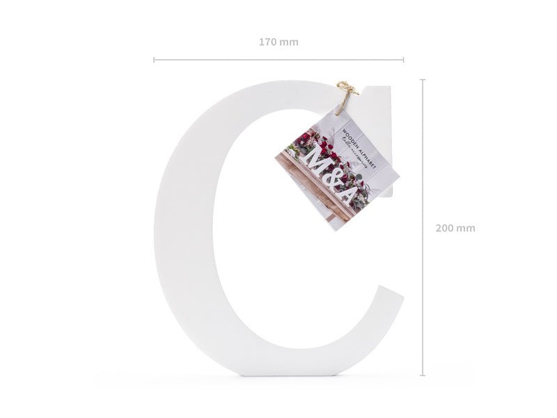 Witte Letter C Hout 20cm van Partydeco koop je bij Partywinkel