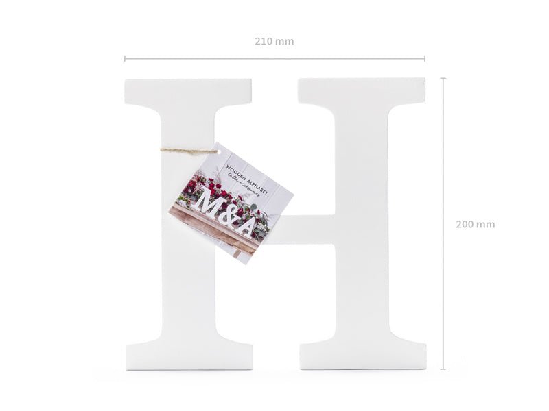 Witte Letter H Hout 21cm van Partydeco koop je bij Partywinkel