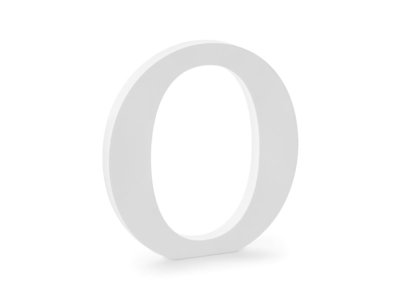 Witte Letter O Hout 20,5cm van Partydeco koop je bij Partywinkel