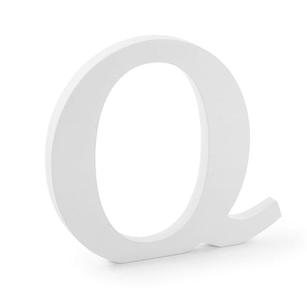Witte Letter Q Hout 22,5cm van Partydeco koop je bij Partywinkel
