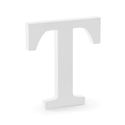 Witte Letter T Hout 20cm van Partydeco koop je bij Partywinkel