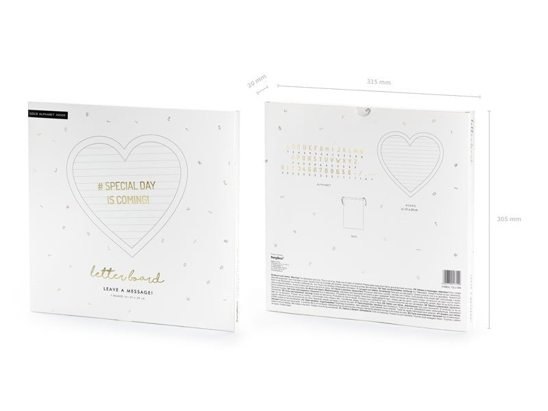 Witte Letterbord Hartje 31cm van Partydeco koop je bij Partywinkel