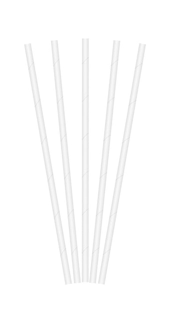 Witte Rietjes Papieren 19,7cm 100st van Procos koop je bij Partywinkel