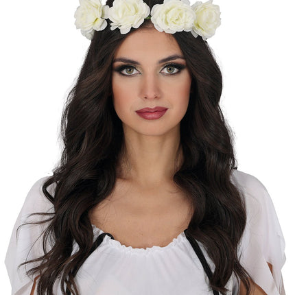 Witte Rozen Hoofdband van Fiestas Guirca koop je bij Partywinkel