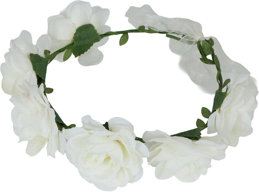 Witte Rozen Hoofdband van Fiestas Guirca koop je bij Partywinkel