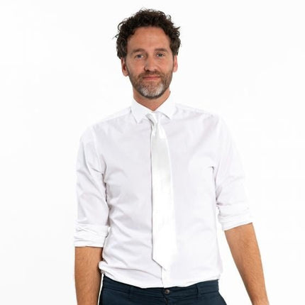 Witte Stropdas 50cm van Partychimp koop je bij Partywinkel