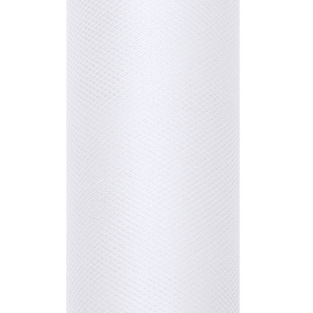 Witte Tule Rol 15cm 9m van Partydeco koop je bij Partywinkel