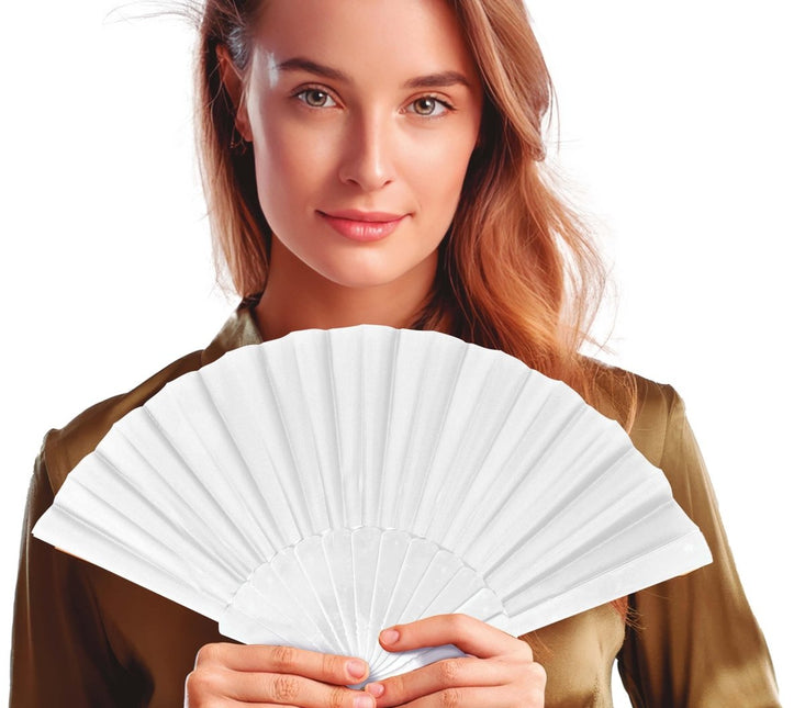 Witte Waaier van Fiestas Guirca koop je bij Partywinkel