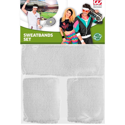 Witte Zweetbandjes 2 delig van Widmann koop je bij Partywinkel