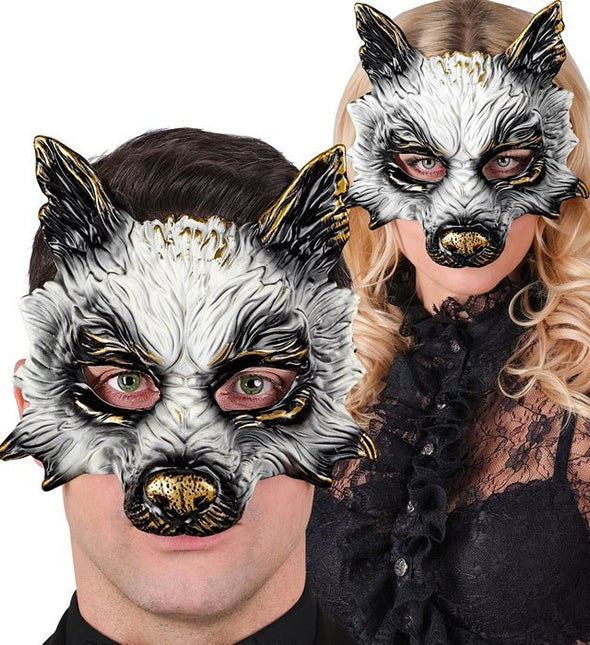 Wolf Masker Zwart Wit van Widmann koop je bij Partywinkel