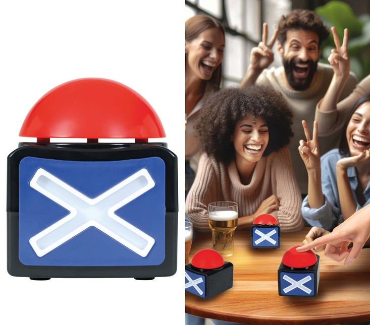 X Button Met Licht En Geluid 10cm van Fiestas Guirca koop je bij Partywinkel