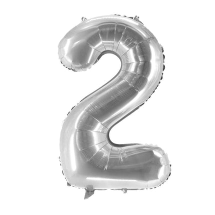 2 år, siffra, ballong, silver, tom, 1 m