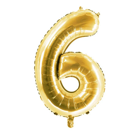 6 år, siffra, ballong, guld, tom, 1 m